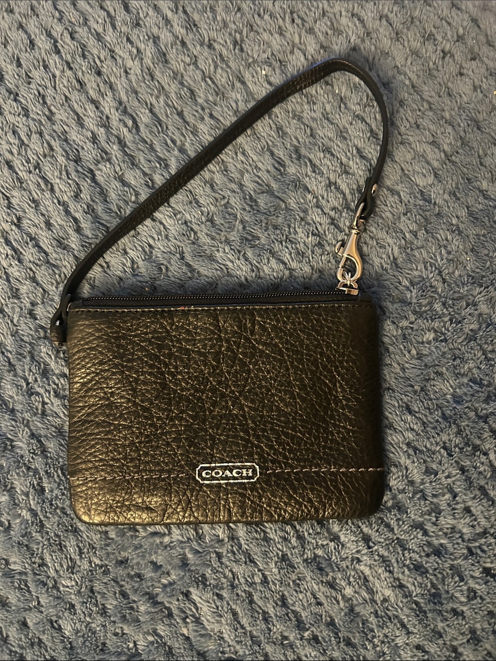 Coach Black Leather Wristlet Clutch
